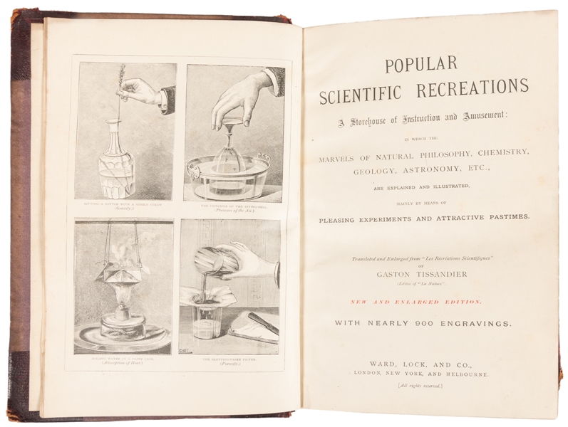  TISSANDIER, Gaston. Popular Scientific Recreations. London:...