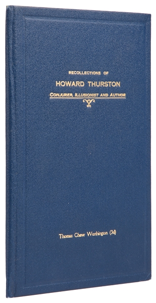  WORTHINGTON, Thomas Chew (1882 – 1953). Recollections of Ho...