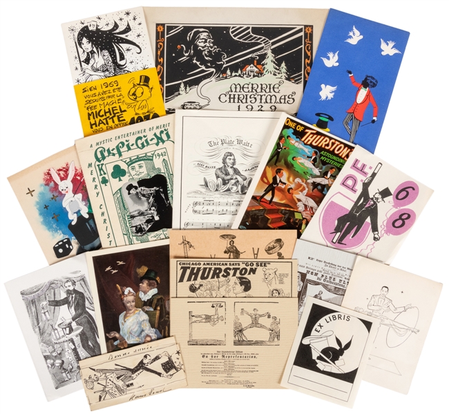  [CHRISTMAS CARDS]. Collection of Magician and Magic-Themed ...