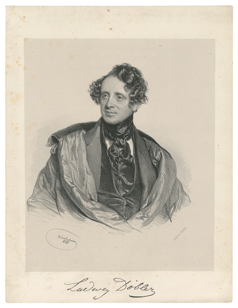  DÖBLER, Ludwig (1801 – 64). Portrait of Döbler by L. Kniehu...