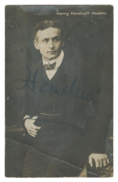  HOUDINI, Harry (Erik Weisz, 1874 – 1926). Signed RPPC of Ho...