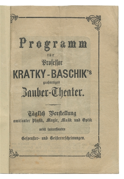  KRATKY-BASCHIK, Anton (ca. 1821 – 89). Kratky-Baschick Zaub...