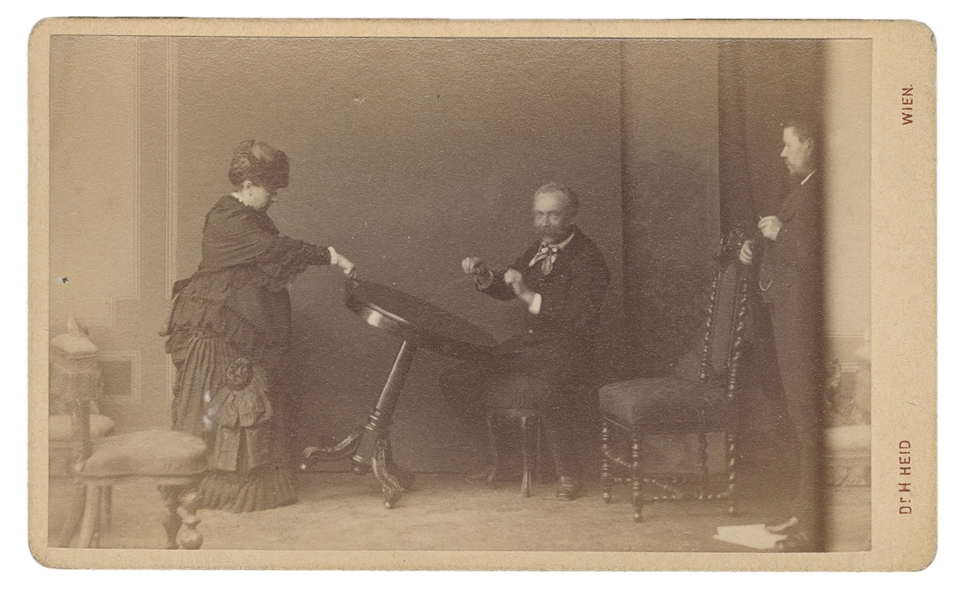  [TABLE TIPPING]. Photographs of a Table Tipping Séance. Vie...