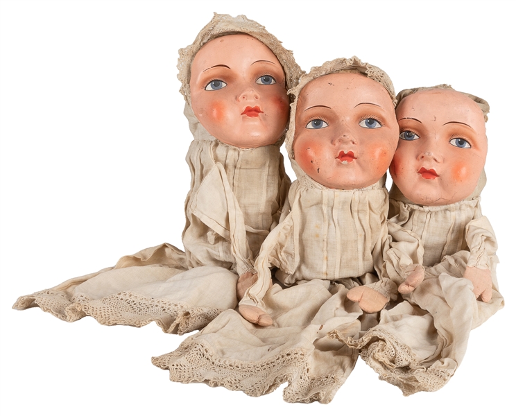  Spring Production Baby Trio. European, ca. 1920s. Porcelain...