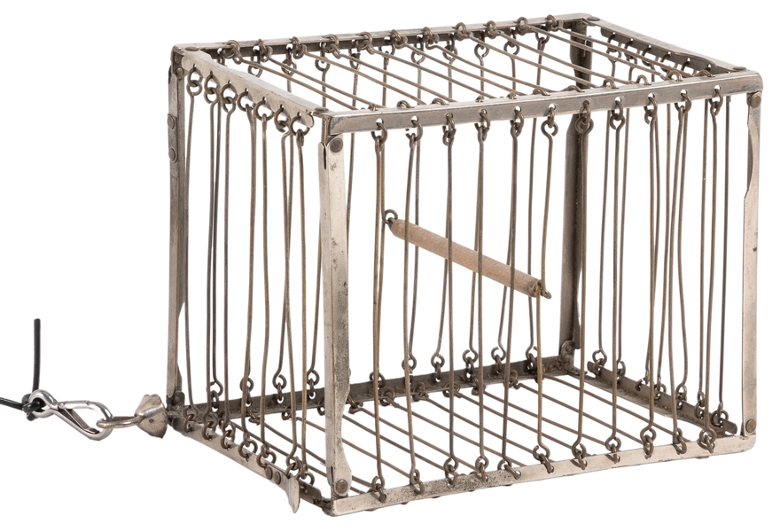  Vanishing Birdcage. Circa 1930s. Nickel-plated birdcage van...