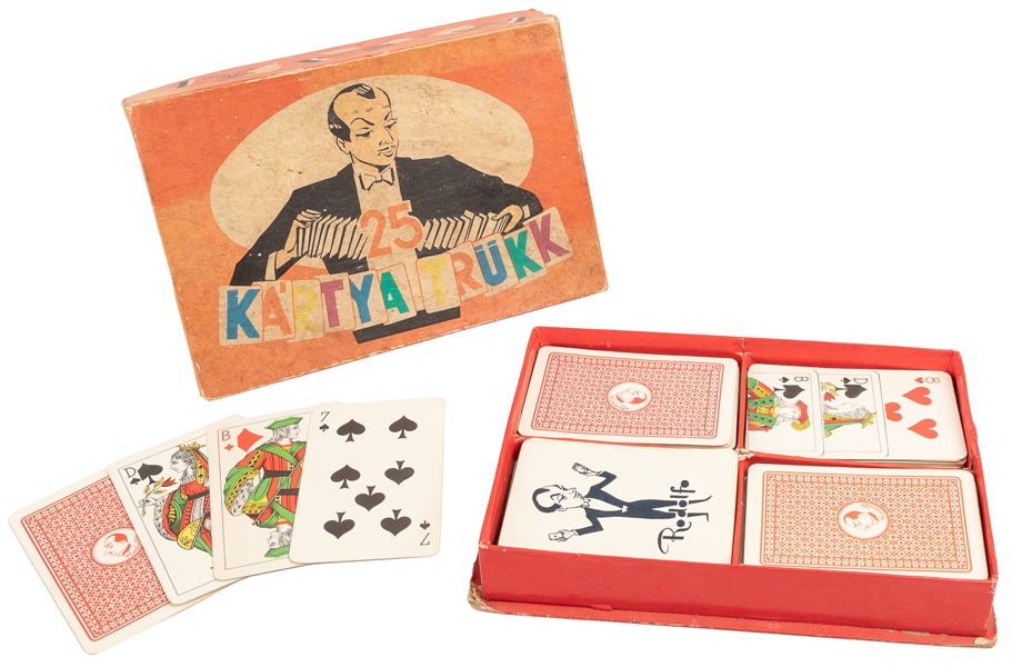  Ka’rtya Trükk (Card Trick) Magic Set. Hungary, ca. 1965. Sm...