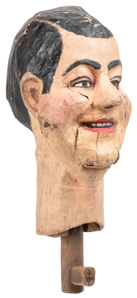  Ventriloquist Figure Dummy Head. 20th century. Painted comp...