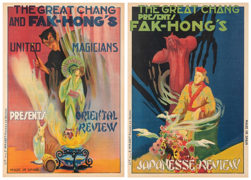  The Great Chang and Fak Hongs United Magicians. Two posters...