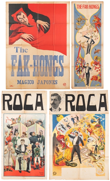  [STOCK POSTERS]. Group of 4 Magic and Ventriloquism Posters...