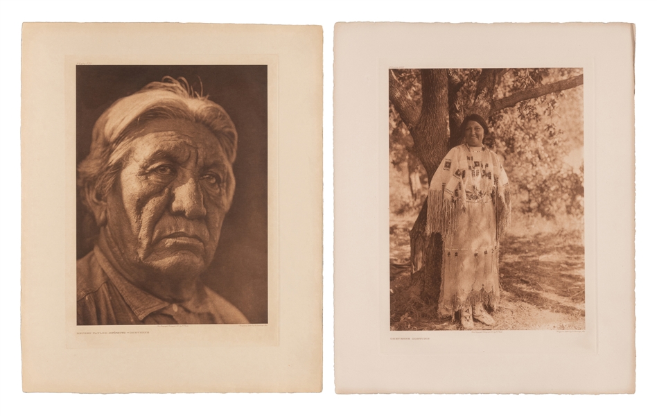  CURTIS, Edward Sheriff (American, 1868-1952). Pair of Cheye...