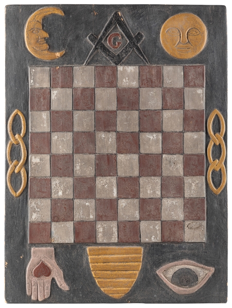  [FOLK ART] (American, Late 20th century). Checkerboard with...