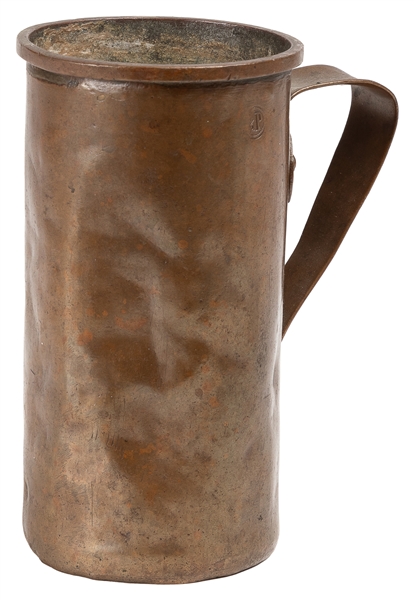  [ANTIQUE COPPER]. Mug. 1871. 5 ½ x 4 ½ x 3”. A hand forged ...