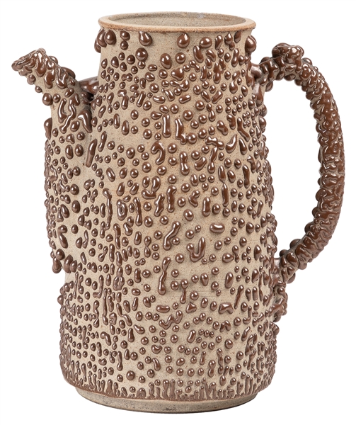  [FOLK POTTERY]. Small Pitcher with Unusual Brown Glaze. Not...