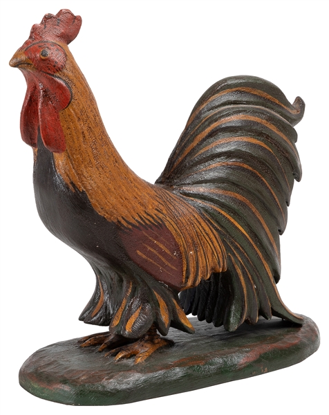  [FOLK ART] Carved and Polychromed Wood Rooster. (American, ...