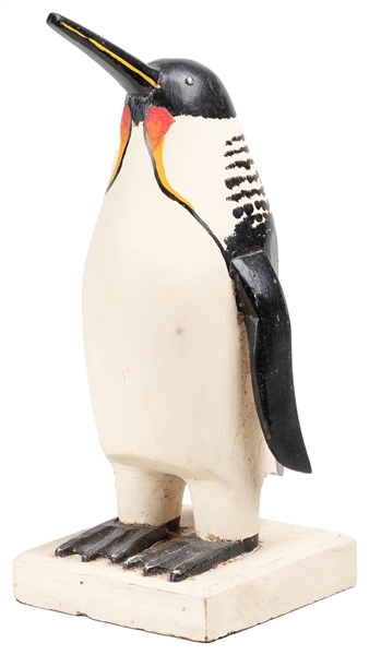  [FOLK ART] Carved and Polychromed Penguin. (American, 20th ...