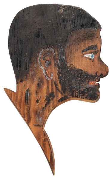  [FOLK ART]. Painted and Carved Profile Cutout. Circa 1970s....