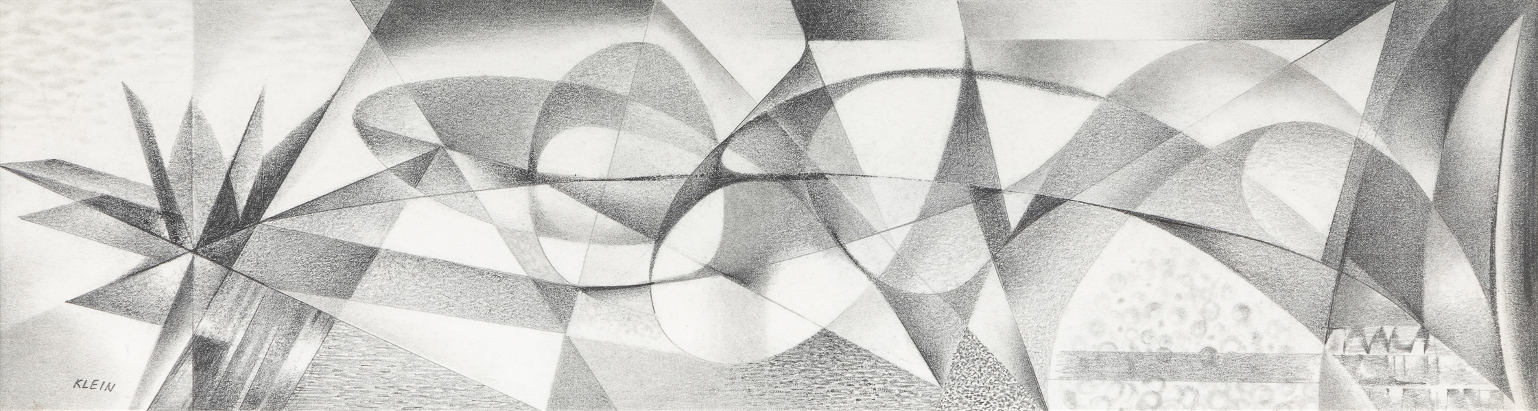 KLEIN, Medard (American, 1905-2002) Untitled. (Abstraction) Not dated. Circa 1940s. Graphite on paper. Sign