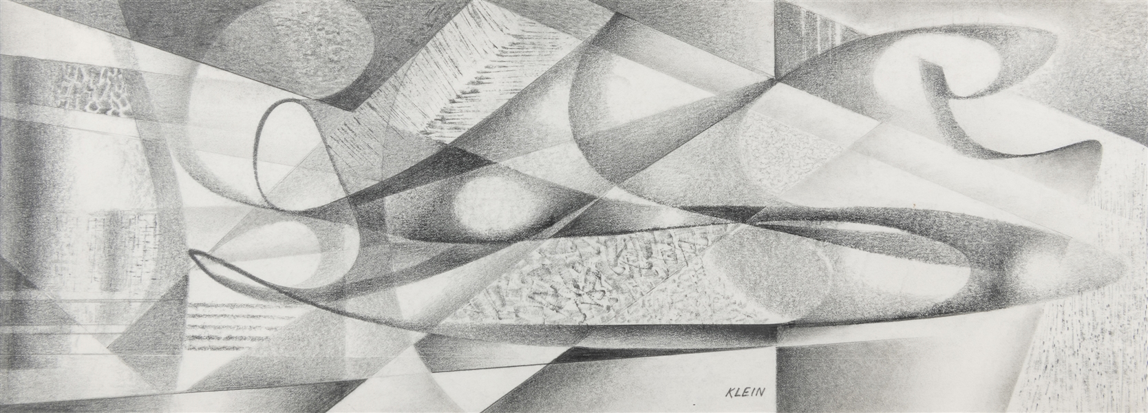 KLEIN, Medard (American, 1905-2002) Untitled. (Abstraction) Not dated. Circa 1940s. Graphite on paper. 