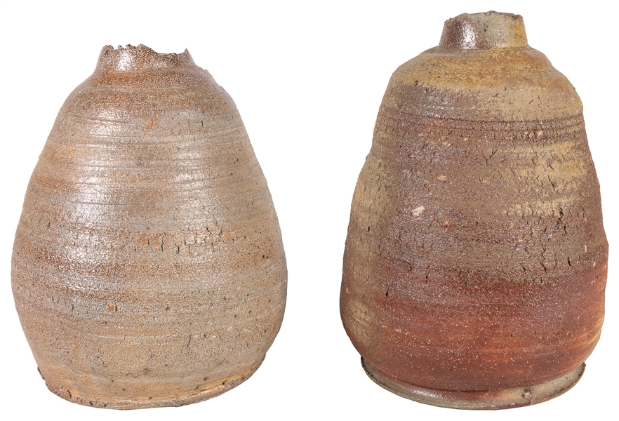  [STUDIO POTTERY]. Pair of Large Oval Vessels. Not dated. St...