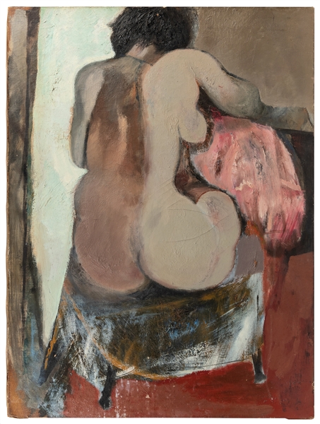  MUELLER, Howard (American, 1930-2011) Seated Nude. 1947. Oi...