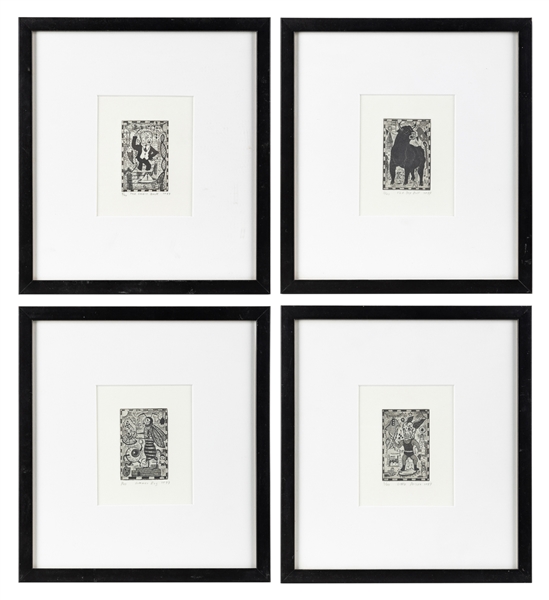  FITZPATRICK, Tony (American, b. 1958). Four Etchings: Littl...