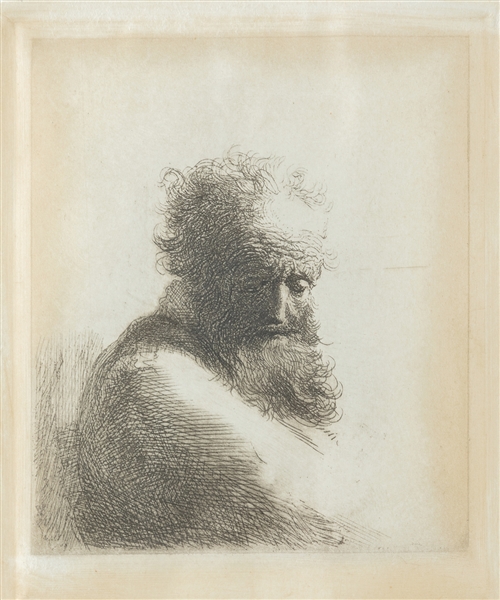  AFTER REMBRANDT VAN RIJN (1606-1669). Bust of an Old Bearde...