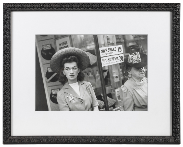 [PHOTOGRAPHY]. VACHON, John (American, 1914-1975). Woman in Hat. [Ca. 20th century]. 