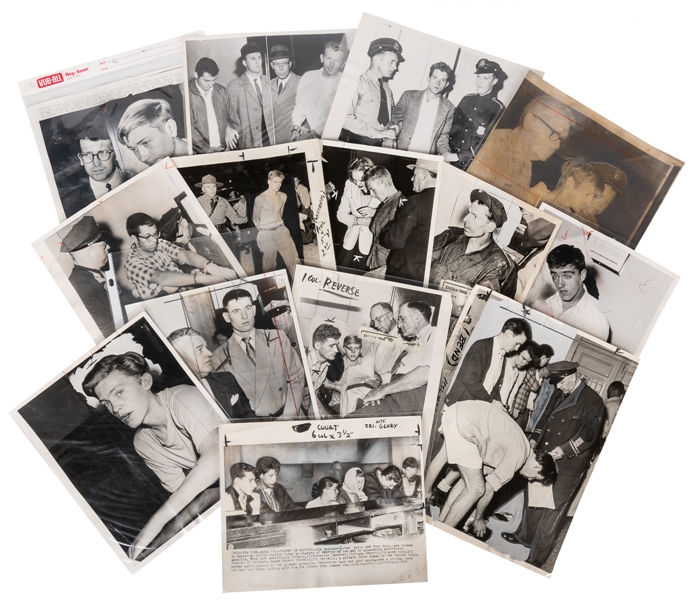  [CRIME PHOTOGRAPHY]. A Group of 20 Press Photos of Criminal...