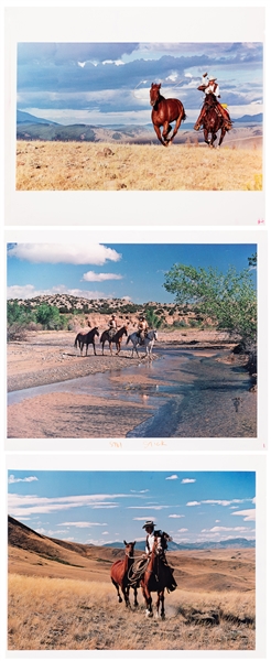  [ARTIST UNKNOWN] Three Western Cowboy Themed Photos [Ca. 19...