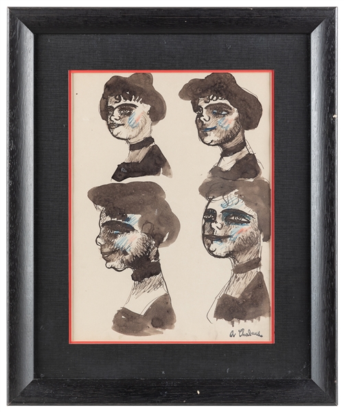  CHABAUD, August (French, 1882-1955) Four Heads. Not dated. ...