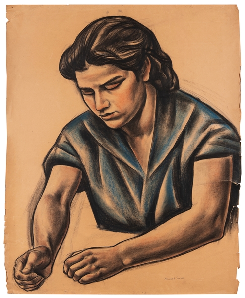  COOK, Howard N. (American, 1901-1980). Portrait of Girl in ...