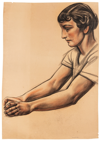  COOK, Howard N. (American, 1901-1980). Portrait of Doris. [...