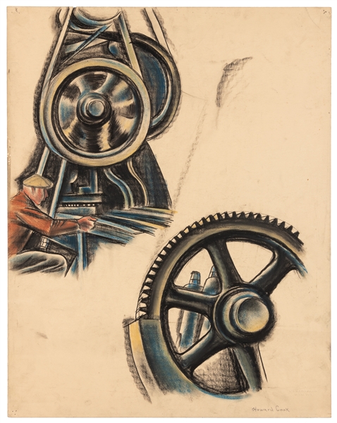  COOK, Howard N. (American, 1901-1980). Machine with Operato...