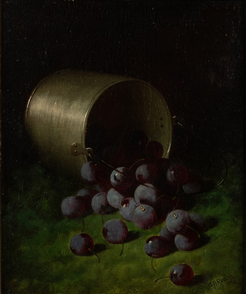  REAM, Carducius (1837-1917) Still Life with Grapes and Pail...