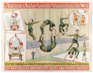  Barnum & Bailey Circus German Acrobat Poster. Cincinnati: S...