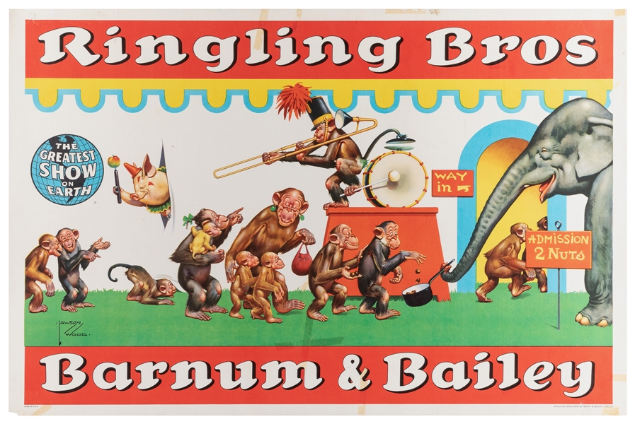  WOOD, Lawson. Ringling Bros and Barnum & Bailey / Monkeys. ...