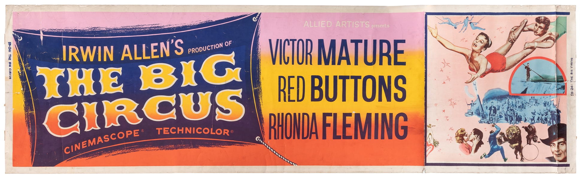  The Big Circus Movie Banner Poster. 1959. Long horizontal c...