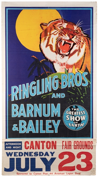  Ringling Bros. and Barnum & Bailey Circus / Tiger. 1942. Co...