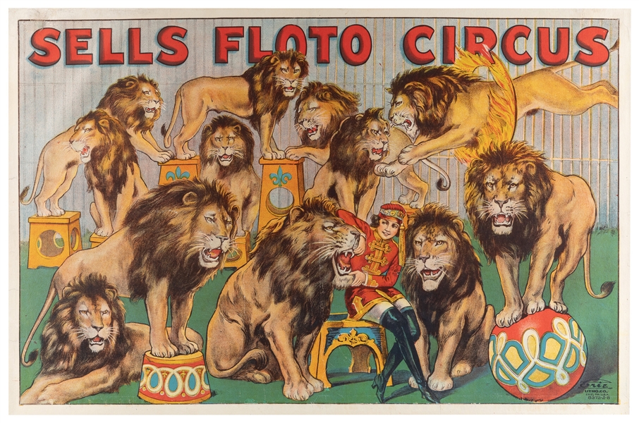  Sells Floto Circus / Female Lion Tamer. Erie Litho Co., ca....