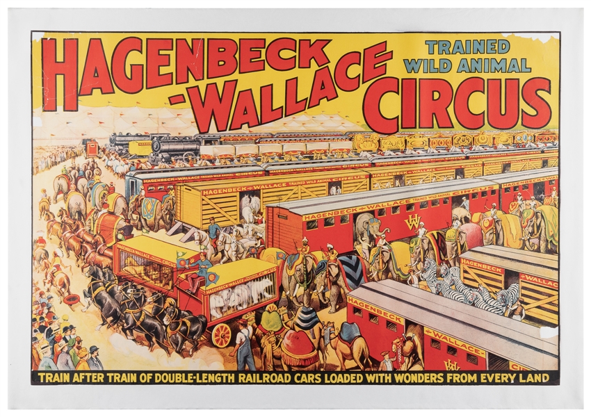  Hagenbeck-Wallace Trained Wild Animal Circus. Erie Litho Co...