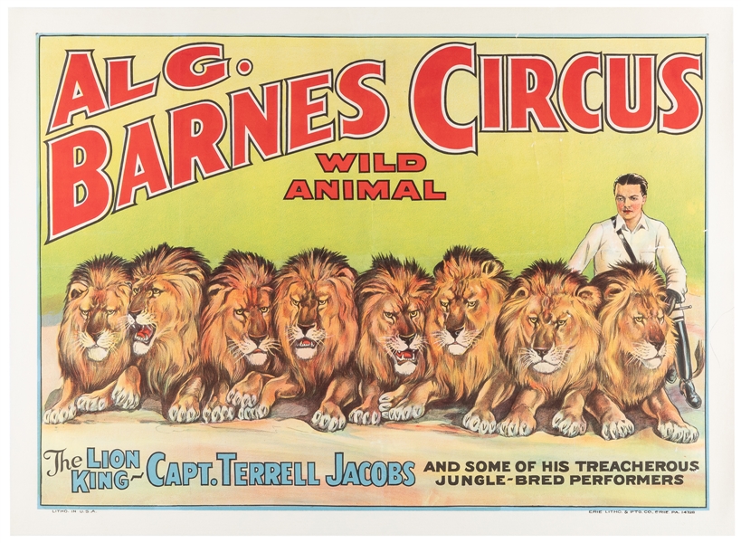  Al G. Barnes Circus / The Lion King Capt. Terrell Jacobs. E...