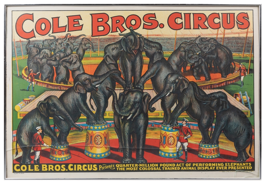  Cole Bros. Circus / Quarter Million Pound Act of Performing...