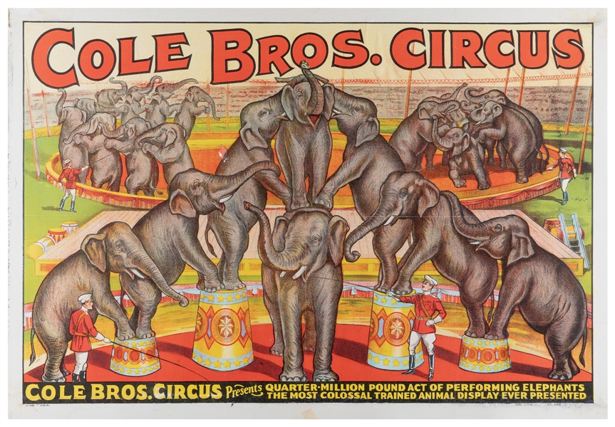  Cole Bros. Circus / Quarter Million Pound Act of Performing...