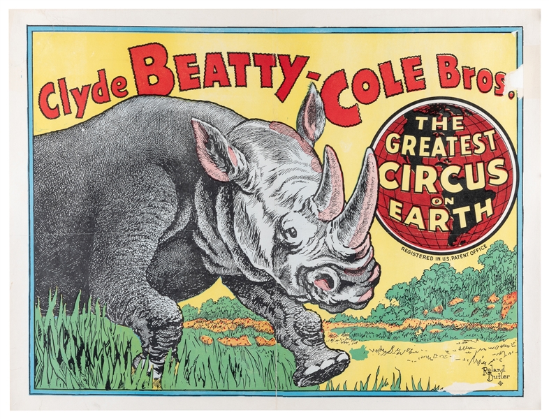  Clyde Beatty Cole Bros. Circus / Rhino “Greatest Circus on ...