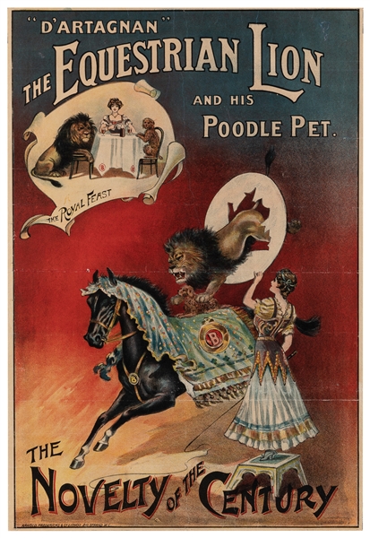  “D’Artagnan” The Equestrian Lion and his Poodle Pet / The N...