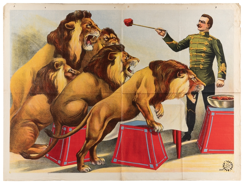  Adolf Friedlander Lion Tamer Poster. Hamburg: Adolph Friedl...