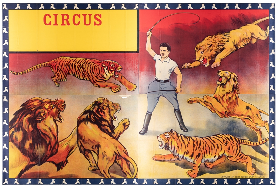  Big Cat Tamer Circus Stock Poster. Courtrai: Léon Beyaert-S...