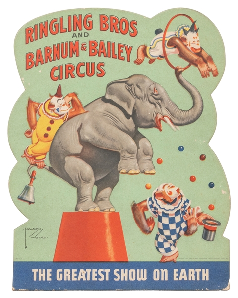  WOOD, Lawson. Ringling Bros. and Barnum & Bailey standee. 1...