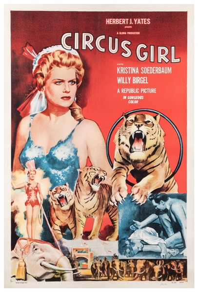  Circus Girl Movie Poster. Republic, 1956. Color lithograph ...