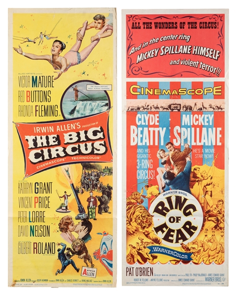 [CIRCUS – FILM POSTERS]. The Big Circus [and] Ring of Fear. 1950s. 